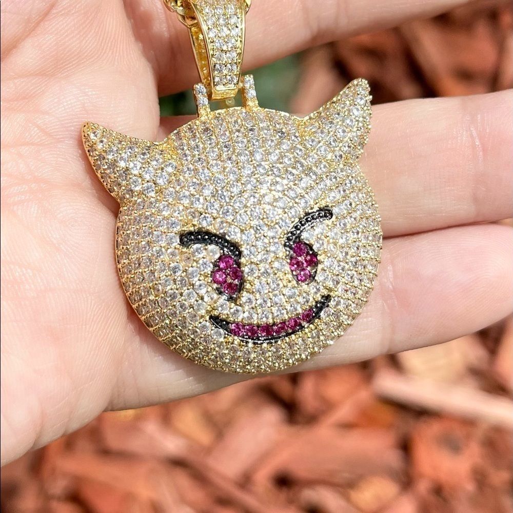 Icy Evil Emoji Pendant